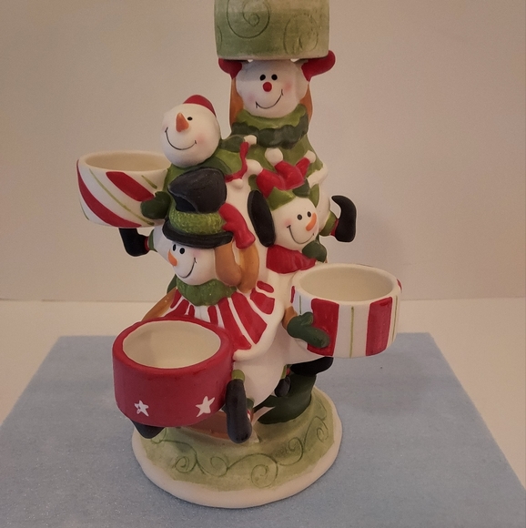 Yankee Candle Christmas Circus Snowman Pile Up Tealight Candle Holder